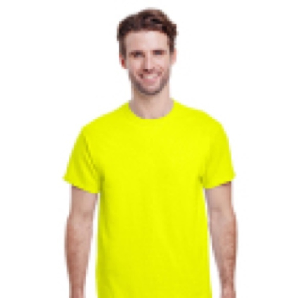 NEW Gildan 100% Cotton Tee Shirt - Safety Green